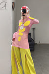 Walter Van BeirendonCK Alien Grid AW22-23 8037 Pink